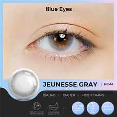 <Lens hot trend > Kính áp tròng Hàn Quốc màu xám  bạc trong veo  JEUNESSE GRAY.