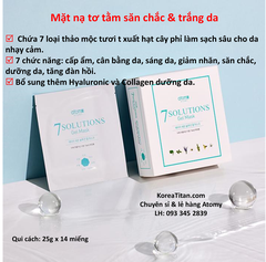 Mặt nạ lụa tơ tằm Hydrogel chứa chiết xuất 7 loại thảo mộc căng mịn, trắng sáng làm chậm lão hoá da (14 cái) - Atomy SOLUTIONS GEL MASK  - 세븐솔루션 겔 마스크 - Гелевая маска Seven Solution Mặt nạ lụa tơ tằm Hydrogel chứa chiết xuất 7 loại thảo mộc căng mịn, trắng sáng làm chậm lão hoá da (14 cái) - Atomy SOLUTIONS GEL MASK  - 세븐솔루션 겔 마스크 - Гелевая маска Seven Solution
