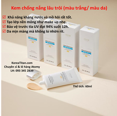 Kem chống nắng lâu trôi (màu trắng) cho mọi loại da, mềm mịn, dưỡng ẩm, bảo vệ 12h với chỉ số chống nắng cao SPF50+ PA+++  60ml  - Atomy Sunscreen    - 애터미 선크림 화이트 - Атоми Солнцезащитный Крем Kem chống nắng lâu trôi (màu trắng) cho mọi loại da, mềm mịn, dưỡng ẩm, bảo vệ 12h với chỉ số chống nắng cao SPF50+ PA+++  60ml  - Atomy Sunscreen    - 애터미 선크림 화이트 - Атоми Солнцезащитный Крем