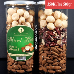 Mixed nuts 3 loại hạt dinh dưỡng Macca, Óc Chó Đỏ, Hạnh Nhân đã tách vỏ