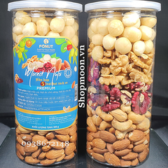 Mixed nuts 5 loại hạt dinh dưỡng Macca, Óc Chó Vàng, Óc Chó Đỏ, Hạt Điều, Hạnh Nhân