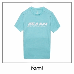 Áo thun thể thao Fami Linear Logo mẫu mới 2020, Màu xanh nhạt, có bigsize