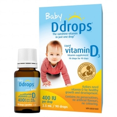 Thuốc nhỏ Baby Ddrops Vitamin D3 400 I.U 90 Giọt Cho Bé Sơ Sinh