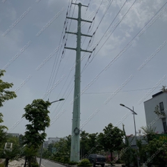 Cột thép đơn thân-Dự án: Di dời đường dây 110kV- Khu sinh thái Xuân Phương, Phúc Diễn, Từ Liêm, Hà Nội