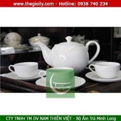 Bộ ấm trà Minh Long 0.8L Camellia trắng