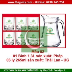 Bộ bình ly thủy tinh 356 Pháp