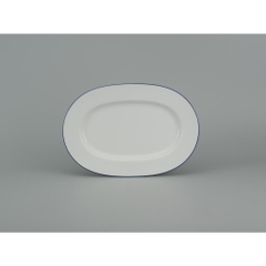 Đĩa oval 25cm Chỉ xanh dương