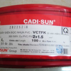 Dây điện đôi mềm dẹt VCTFK 2x1.5mm2 Cadisun