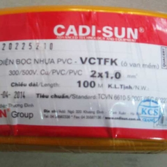 Dây điện đôi mềm dẹt VCTFK 2x1.0mm2 Cadisun