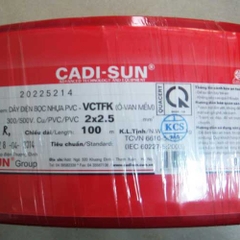 Dây điện đôi mềm dẹt VCTFK 2x2.5mm2 Cadisun