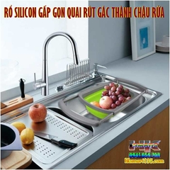 BỘ 2 CHIẾC RỔ SILICON GẤP GỌN QUAI RÚT TIỆN ÍCH