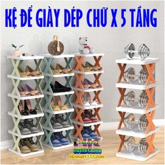 KỆ ĐỂ GIÀY DÉP 5 TẦNG CHỮ X TIỆN LỢI TÙY Ý LẮP GHÉP