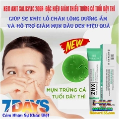 KEM AXIT SALICYLIC ZHX 20GR- ĐẶC HIỆU GIẢM THIỂU TRỨNG CÁ TUỔI DẬY THÌ, GIÚP SE KHÍT LỖ CHÂN LÔNG DƯỠNG ẨM VÀ HỖ TRỢ GIẢM MỤN ĐẦU ĐEN HIỆU QUẢ
