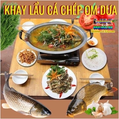 KHAY LẨU CÁ CHÉP OM DƯA INOX OM NGUYÊN CON 3KG