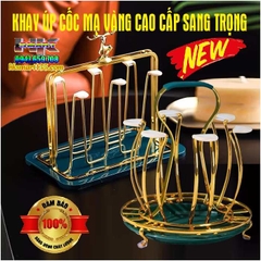 KHAY ÚP CỐC MẠ VÀNG CAO CẤP SANG TRỌNG PHONG CÁCH HIỆN ĐẠI CHÂU ÂU