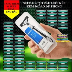 SET DAO CẠO RÂU KÈM 36 LƯỠI DAO KÉP