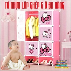 TỦ NHỰA LẮP GHÉP 6 Ô ĐA NĂNG