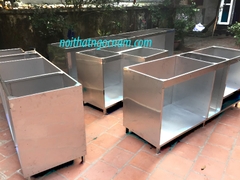 Tủ bếp inox cánh kính đẹp