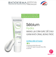 Kem Dưỡng ẩm Bioderma Sebium Hydra 40ml - Dành Cho Da Nhờn, Khô Do Điều Trị Mụn