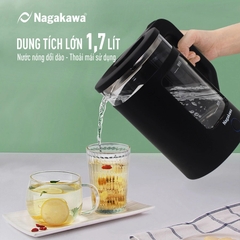 Ấm siêu tốc thủy tinh 1.7L Nagakawa NAG0317