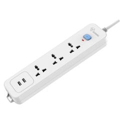 Ổ Cắm Điện Gongniu 3 Ổ Đa Năng + 2 USB 1 Công Tắc – Công Suất 10A/250/2500W – Trắng – Chính Hãng (N103U)