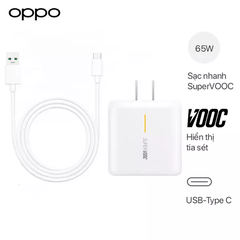 Bộ Sạc Nhanh OPPO Find X2 Pro Super VOOC 2.0 65W - Cáp USB-C Chính Hãng