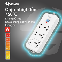 Ổ Cắm Điện Gongniu 6 Ổ Đa Năng 1 Công Tắc – Công Suất 10A/250/2500W – Trắng – Chính Hãng (N1330) Ổ Cắm Điện Gongniu 6 Ổ Đa Năng 1 Công Tắc – Công Suất 10A/250/2500W – Trắng – Chính Hãng (N1330)