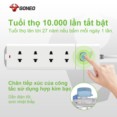 Ổ Cắm Điện Gongniu Đa Năng 4 Ổ 1 Công Tắc – Công Suất 10A/250/2500W – Trắng – Chính Hãng (V1040) Ổ Cắm Điện Gongniu Đa Năng 4 Ổ 1 Công Tắc – Công Suất 10A/250/2500W – Trắng – Chính Hãng (V1040)