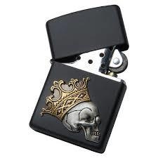 Zippo King Skull Emblem Black Matte 6