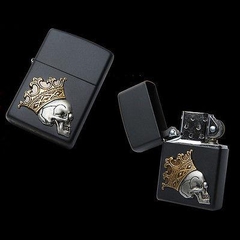 Zippo King Skull Emblem Black Matte 7