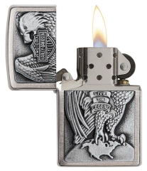 Zippo Made in the USA Eagle and Globe Emblem Brushed Chrome 2