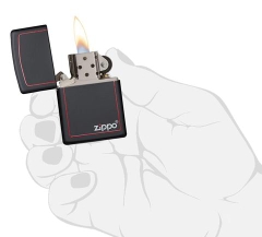 Zippo Black Matte with Zippo Logo and Border 3