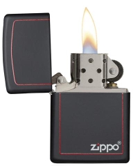 Zippo Black Matte with Zippo Logo and Border 2