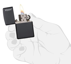 Zippo Black Matte with Zippo Logo 3