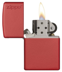 Zippo Red Matte with Logo 2