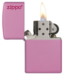 Zippo Pink Matte with Logo 2