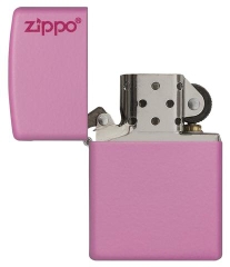Zippo Pink Matte with Logo 3