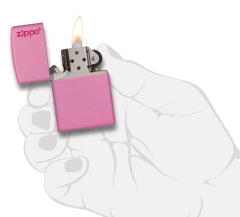 Zippo Pink Matte with Logo 4