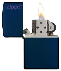 Zippo Navy Matte with Logo 2