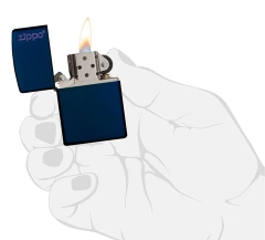 Zippo Navy Matte with Logo 3