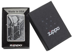 Zippo Cowboy Hat and Rope Emblem Brushed Chrome 4