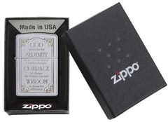 Zippo Serenity Prayer Satin Chrome 4