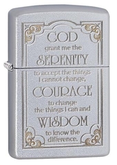 Zippo Serenity Prayer Satin Chrome