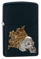 Zippo King Skull Emblem Black Matte