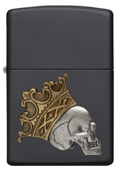 Zippo King Skull Emblem Black Matte 1
