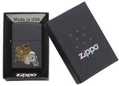 Zippo King Skull Emblem Black Matte 4