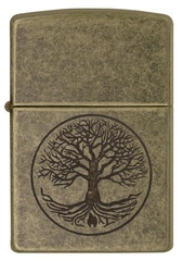 Zippo Tree of Life Antique Brass 1