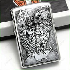 Zippo Made in the USA Eagle and Globe Emblem Brushed Chrome 5