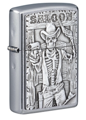 Zippo Saloon Skull Emblem Design 49298