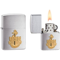 Zippo US Navy Anchor Emblem Brushed Chrome 6